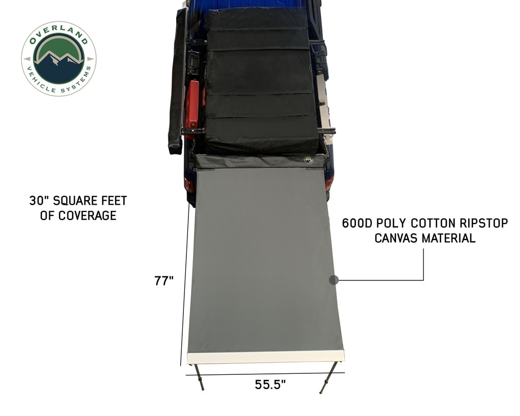 Overland Vehicle Systems Nomadic Awning 1.3 - 4.5 Foot With Black Cover - Click Image to Close
