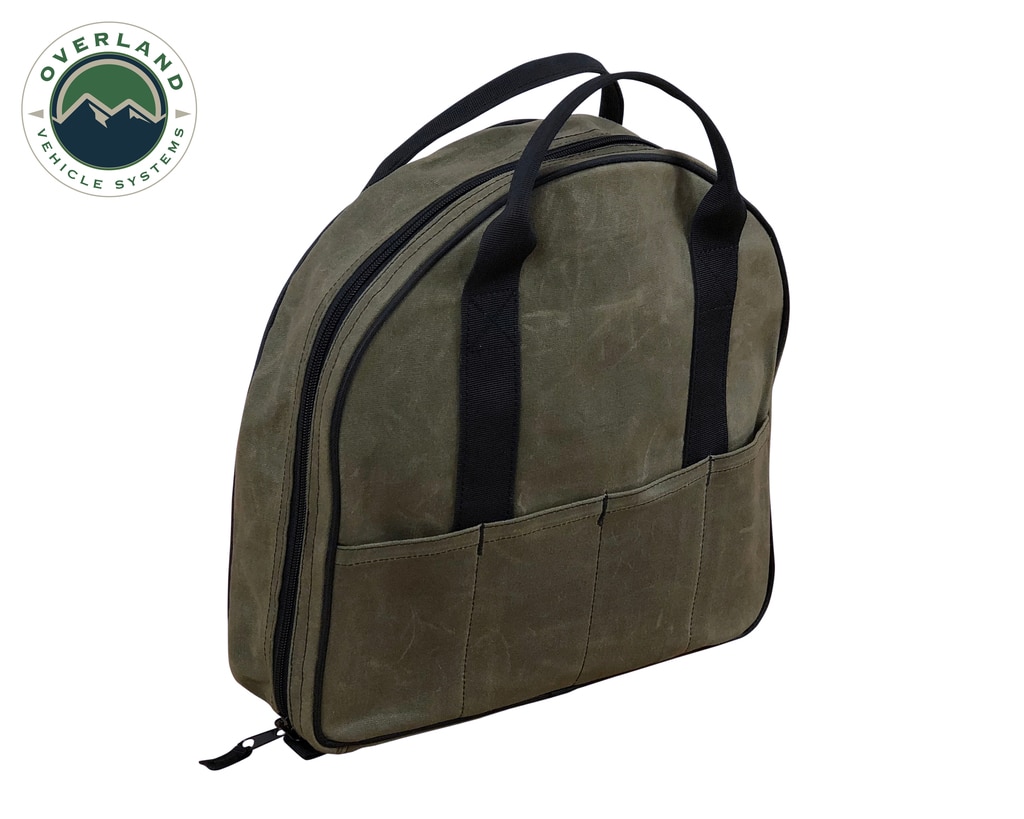 Overland Vehicle Systems Jumper Cable Bag 16 Lb Waxed Canvas - Click Image to Close