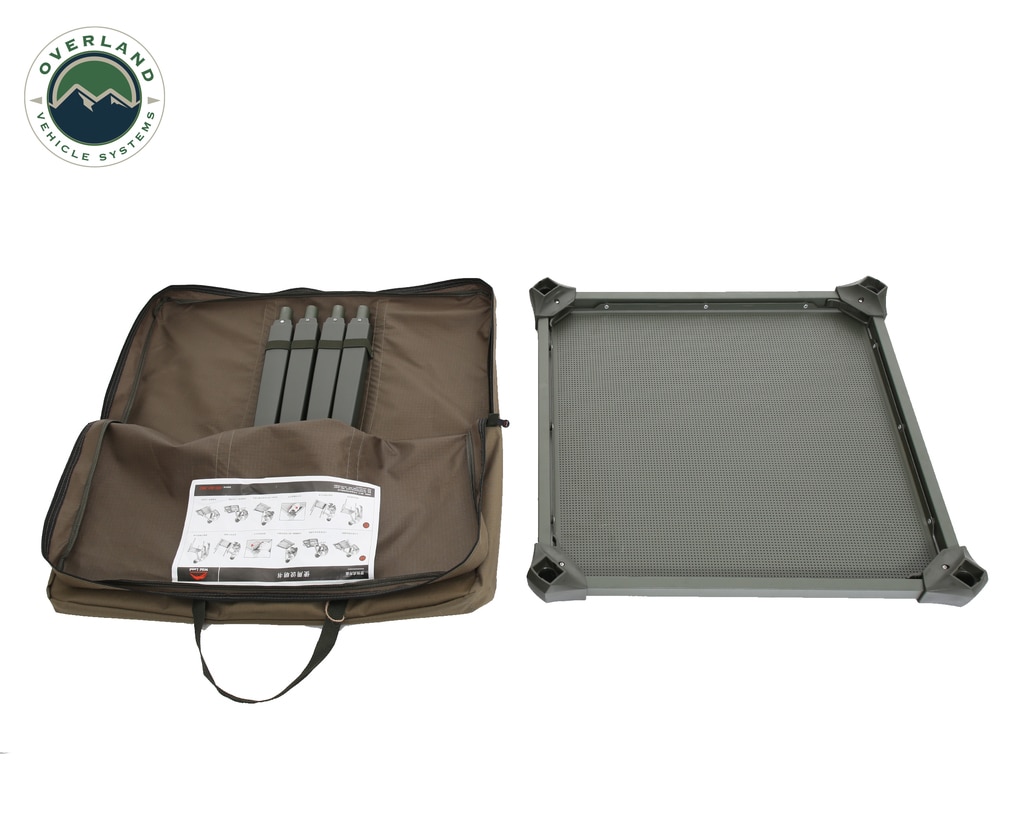 Overland Vehicle Systems Camping Table Folding Portable Camping Table Small With Storage Case Wild Land