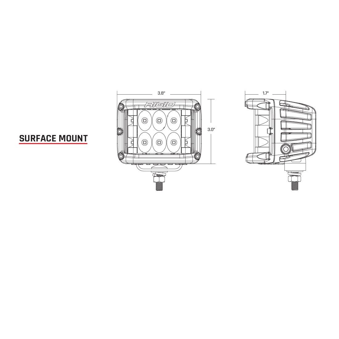 Rigid Industries Driving Surface Mount Pair D-SS Pro - Click Image to Close