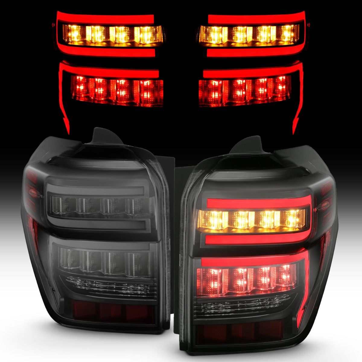Anzo 4R T.L. Black Housing Smoke Lense Red Light Bar w/Sequential Signal- 2014+