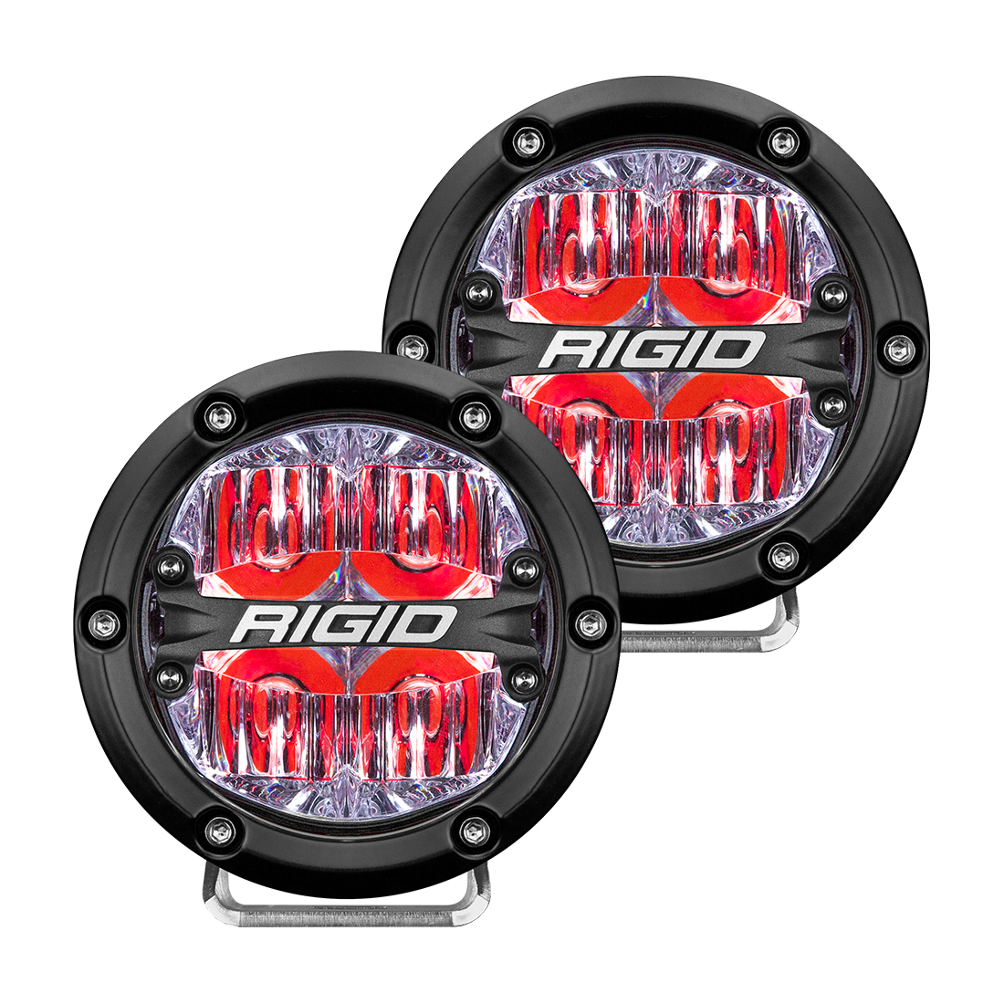 Rigid Industries 360-Series 4 Inch Led Off-Road Drive Beam Red Backlight Pair