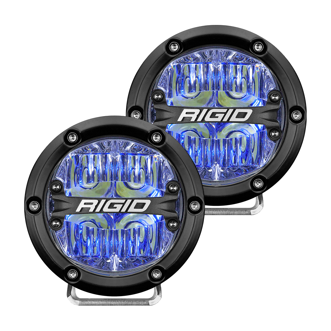 Rigid Industries 360-Series 4 Inch Led Off-Road Drive Beam Blue Backlight Pair