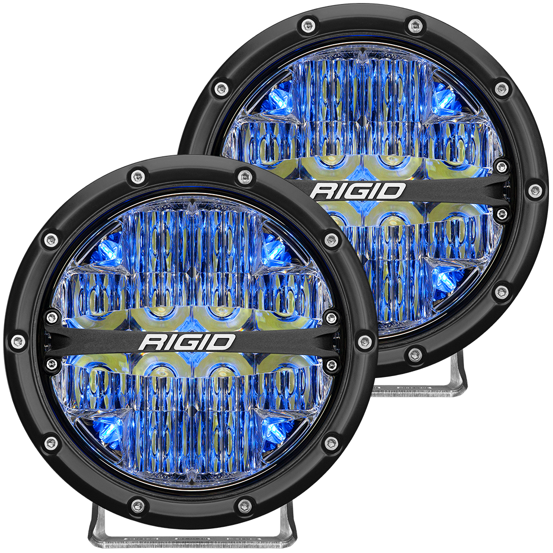 Rigid Industries 360-Series 6 Inch Led Off-Road Drive Beam Blue Backlight Pair - Click Image to Close