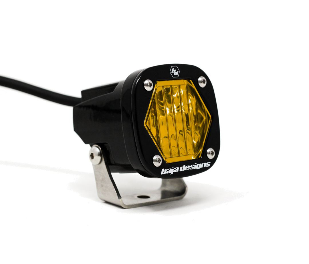 Baja Designs S1 Amber Wide Cornering LED Light with Mounting Bracket Single