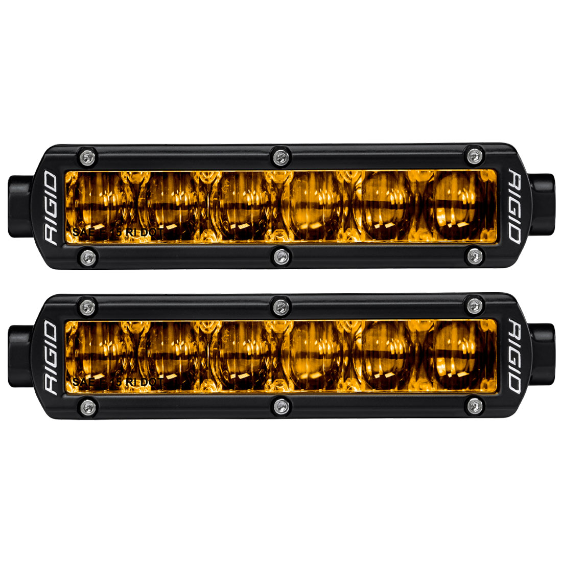 Rigid Industries SAE J583 Compliant Selective Yellow Fog Light Pair Sr-Series Pro 6 Inch Street Legal Surface Mount - Click Image to Close