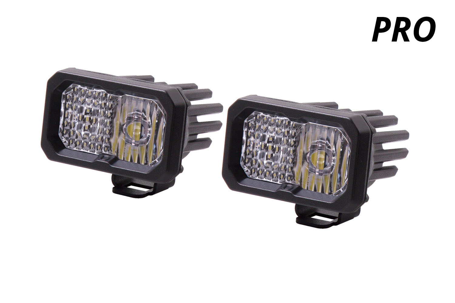 Diode Dynamics Stage Series 2 Inch LED Pod, Pro White Flood Standard WBL Pair - Click Image to Close