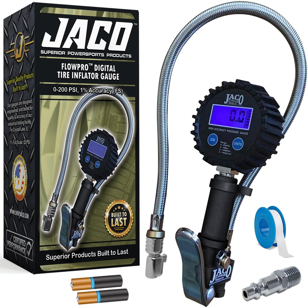 JACO FlowPro Digital Tire Inflator with Pressure Gauge - 200 PSI