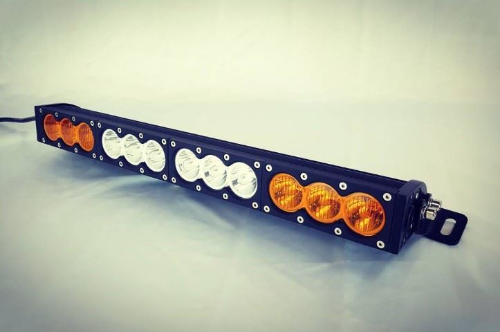 X6 10W Series 2D Amber White 22 inch Single Row LED Light Bar - 11,400 Lumens - Combo Beam