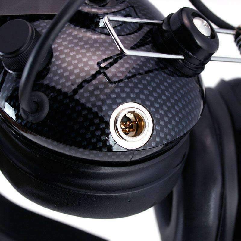 Rugged Radios H42 Behind the Head (BTH) Headset for 2-Way Radios - Black Carbon Fiber