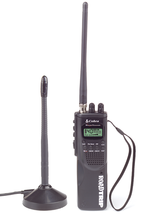Cobra HH ROAD TRIP Hand Held 40 Channel CB Radio with Mobile Antenna, 10 Weather Channels and Soundtracker Noise Reduction Cobra HH ROAD TRIP Hand Held 40 Channel CB Radio with Mobile Antenna, 10 Weather Channels and Soundtracker Noise Reduction