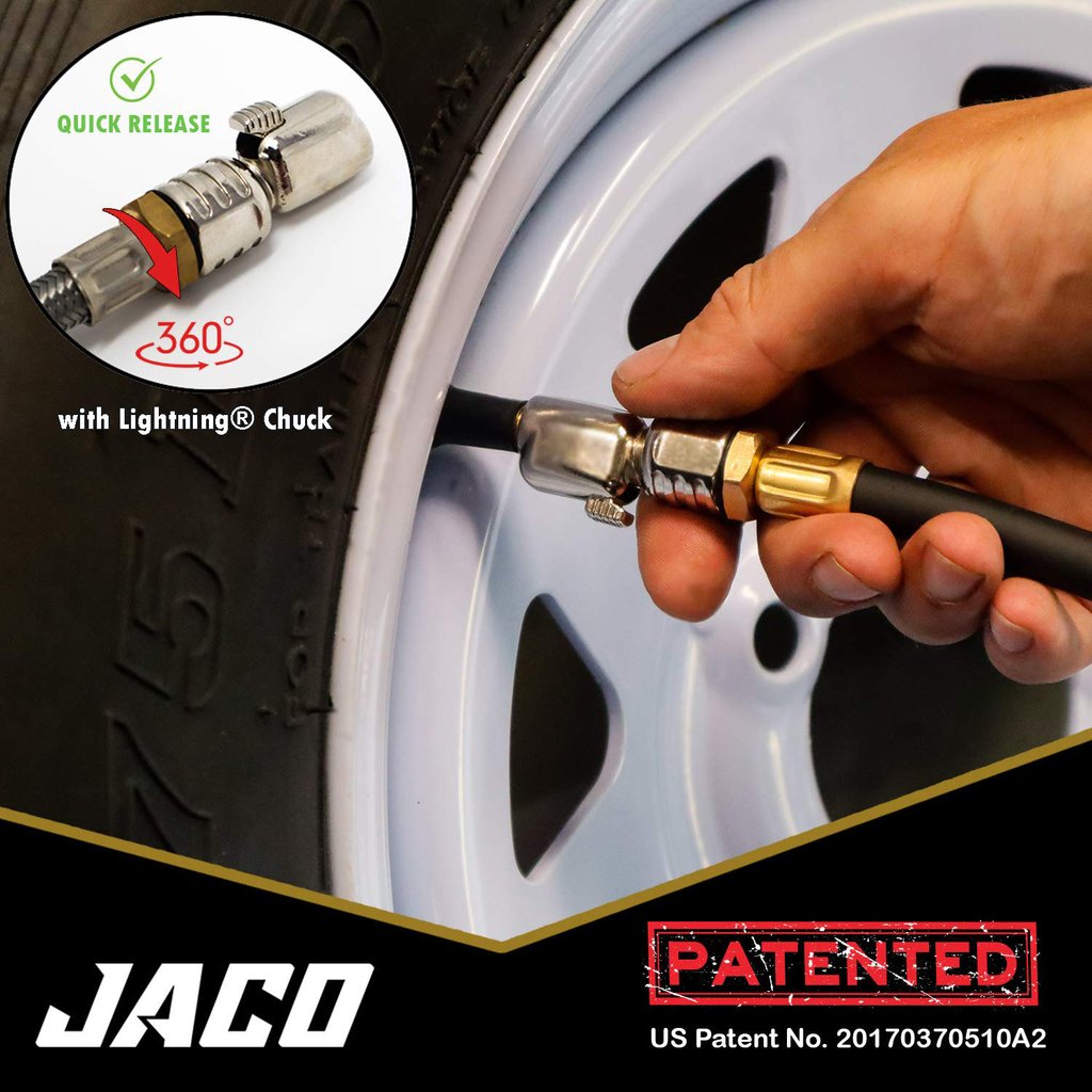 JACO FlowPro Tire Inflator with Pressure Gauge - 100 PSI