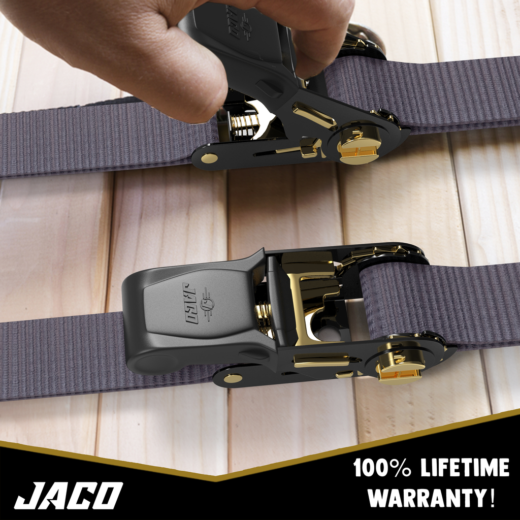 JACO Tie Down Ratchet Straps (Medium Duty) 1 in x 15 ft - Ships Free!
