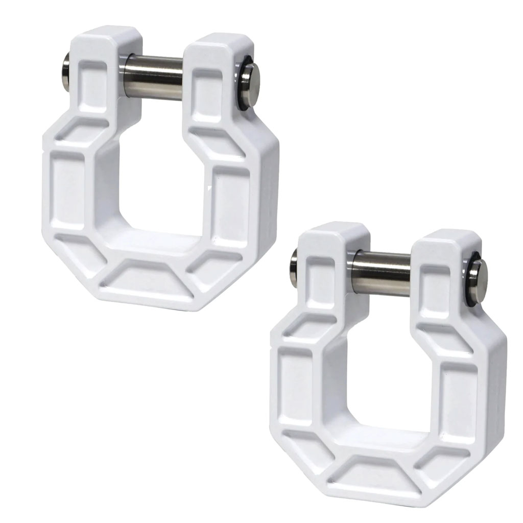 *NEW* - Royal Hooks Show Shackle - PAIR - D Ring Hook - Aluminum; White