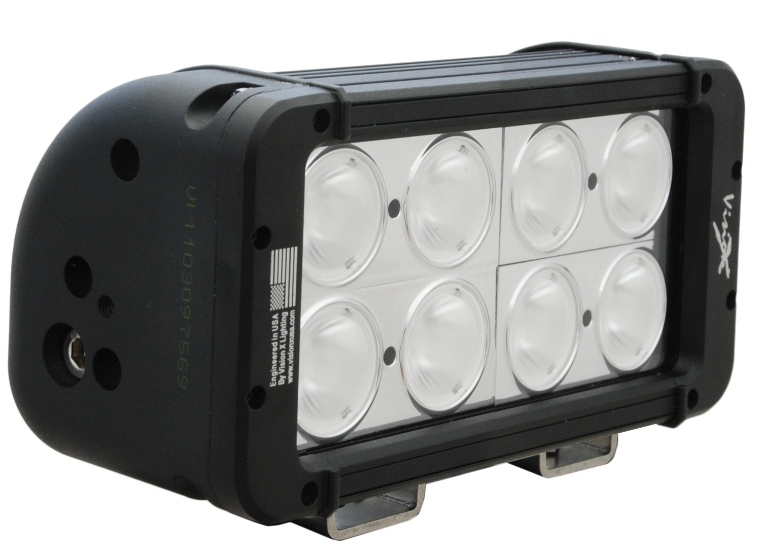 8 inch EVO PRIME DOUBLE LED BAR BLACK 8 10W LED'S NARROW - Click Image to Close